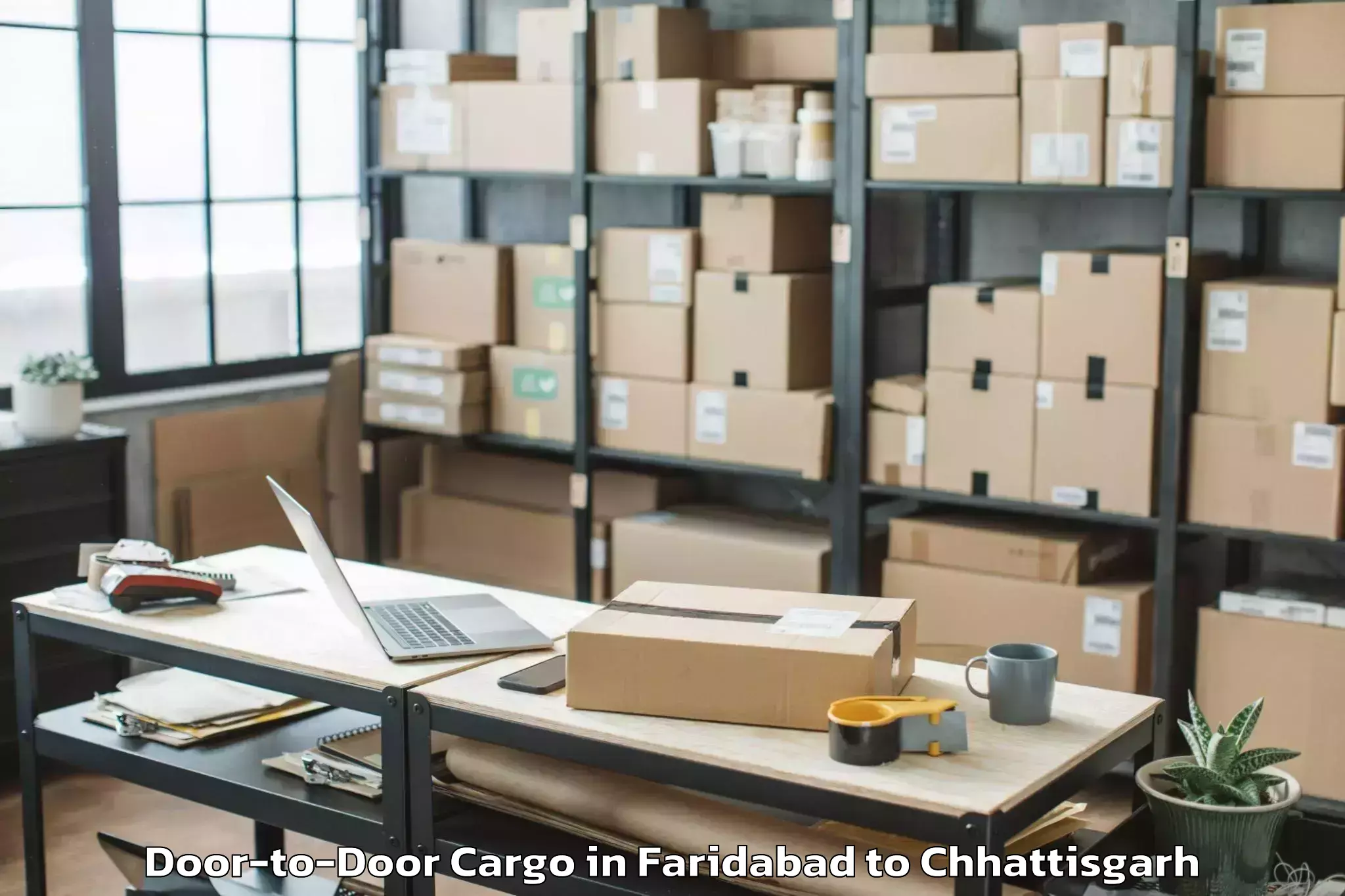 Reliable Faridabad to Durg Door To Door Cargo